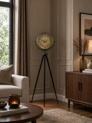 Almira Butik Antique Heritage Eskitme Tripod Ayaklı Saat
