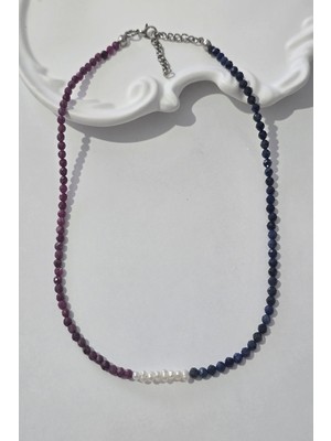 c-bhadu naturel Sertifikalı Gerçek Inci, 3 mm Lapis Lazuli, Yakut Doğaltaş Kolye