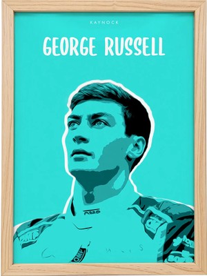 Kaynock George Russell, Formula 1 Poster Tablo Ahşap Çerçeve