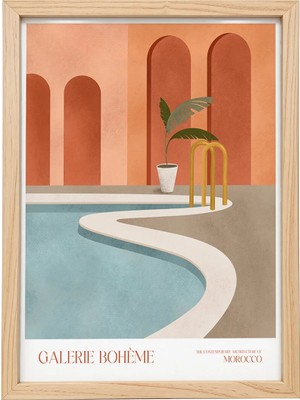 Kaynock Boheme Morocco 1, Modern, Contemporary Art, Sanat, Poster Tablo Dijital Tasarım Tablo Ahşap Çerçeve
