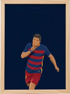 Kaynock Suarez, Gol Sevinci, Futbol, Tablo Ahşap Çerçeve