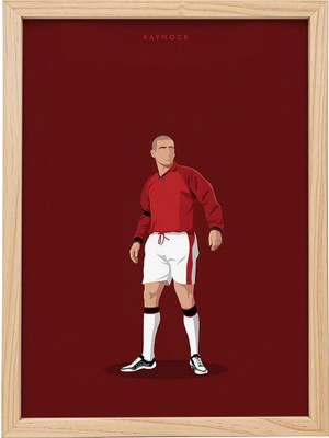 Kaynock Cantona, Gol Sevinci, Futbol, Poster Tablo Ahşap Çerçeve