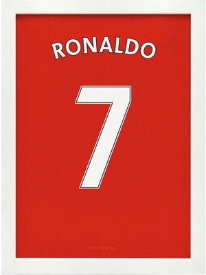 Kaynock Cristiano Ronaldo 7, Manu, Futbol, Tablo Beyaz Çerçeve