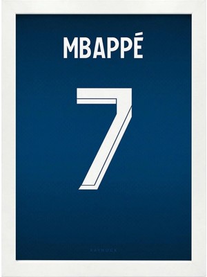 Kaynock Kylian Mbappe Jersey, Futbol Forma Tablo, Tablo Dijital Tasarım Beyaz Çerçeve