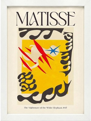 Kaynock Matisse 15, Henri Matisse, Modern, Contemporary Art, Sanat, Dijital Tasarım Tablo Beyaz Çerçeve