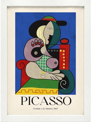 Kaynock Picasso 6, Modern, Contemporary Art, Sanat, Dijital Tasarım Tablo Beyaz Çerçeve