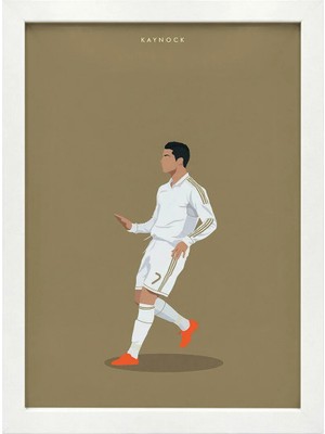 Kaynock Ronaldo, Gol Sevinci, Futbol, Tablo Beyaz Çerçeve