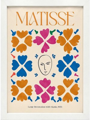 Kaynock Matisse 19, Henri Matisse, Modern, Contemporary Art, Sanat, Dijital Tasarım Tablo Beyaz Çerçeve