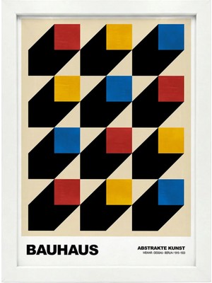 Kaynock Bauhaus 8, Modern, Contemporary Art, Sanat, Poster Tablo Dijital Tasarım Tablo Beyaz Çerçeve