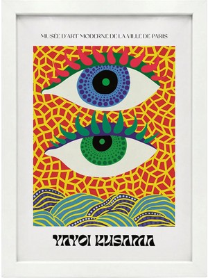 Kaynock Yayoi Kusama 4, Modern, Contemporary Art, Sanat, Poster Tablo Dijital Tasarım Tablo Siyah Çerçeve