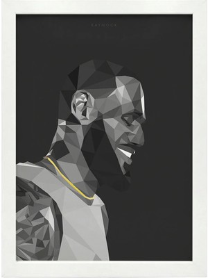 Kaynock Lebron James Black And White, Basketbol, Nba Tablo Beyaz Çerçeve