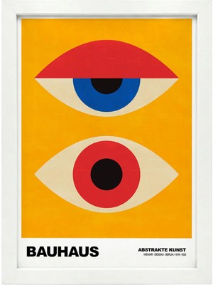 Kaynock Bauhaus 1, Modern, Contemporary Art, Sanat, Poster Tablo Dijital Tasarım Tablo Beyaz Çerçeve
