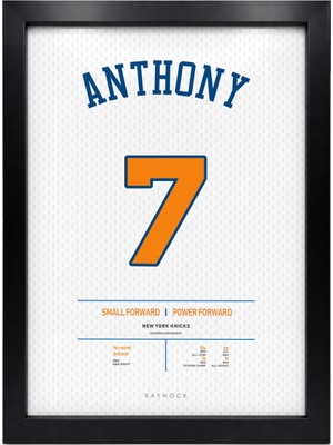 Kaynock Carmelo Anthony, New York Knicks, Basketbol, Nba Poster Tablo Siyah Çerçeve