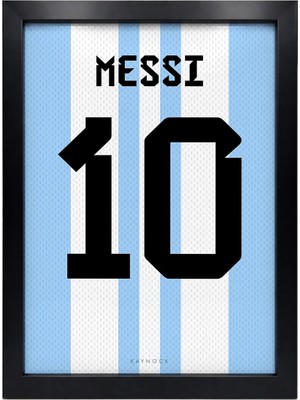 Kaynock Lionel Messi, Arjantin Jersey, Forma Tablo, Futbol Poster Tablo Dijital Tasarım Tablo Siyah Çerçeve