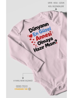 Morivo Kids Anneye Özel Uzun Kollu Bebek Body %100 Pamuk