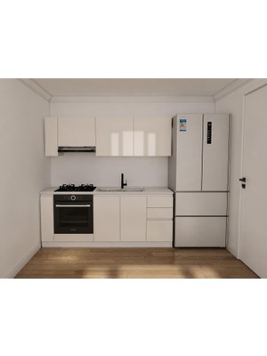 MasifMarket 200 cm Beyaz Tezgahsız Hazır Mutfak