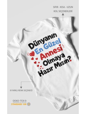 Morivo Kids Anneye Özel Kısa Kollu Bebek Body %100 Pamuk