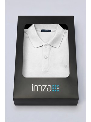 İmza Beyaz Polo Yaka Pike Kısa Kol Slim Fit Pamuklu Tişört 1011260170