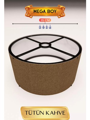 EstoreBox Kahve Lambader Başlığı 35 cm Mega Boy