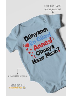 Morivo Kids Anneye Özel Kısa Kollu Bebek Body %100 Pamuk