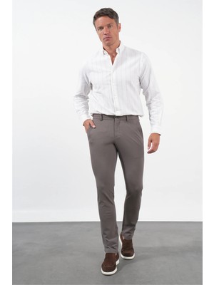 İmza Kahverengi Yan Cep Slim Fit Esnek Jogger Pantolon 1003260274