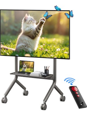 NB Ergonomic North Bayou P150 75-90" Yükseklik Ayarlı Profesyonel Kumandalı Motorlu Hareketli Tv Standı