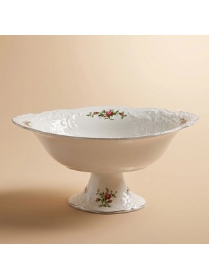 Karaca Vintage Rose Ayaklı Gondol 35 cm Krem