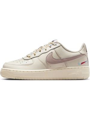 Nike Air Force 1 Lv8 1 Af1 Unisex Leather Sneaker Hakiki Deri Günlük Spor Ayakkabı Krem