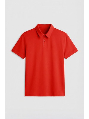 Tommy Life Kırmızı Standart Kalıp Basic Polo Yaka Erkek T-Shirt - 87768