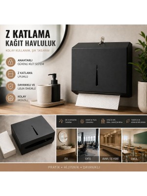 Saypos Anahtarlı Metal Z Katlama Kağıt Havlu Dispanseri 26X22X10CM