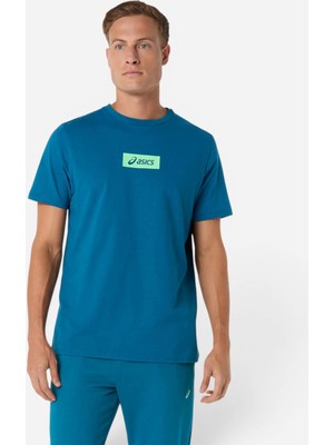 Asics Chest Logo Tee Erkek Yeşil Kısa Kollu Tshirt 2031F333-400