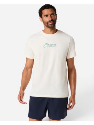 Asics Logo Graphic Tee Erkek Bej Kısa Kollu Tshirt 2031F334-100