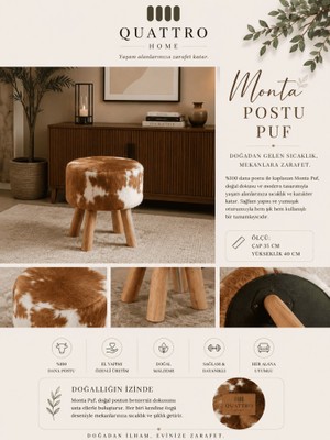 Quattro Home Dana Postu Puf Yükseklik Dekoratif Oturma Pufu