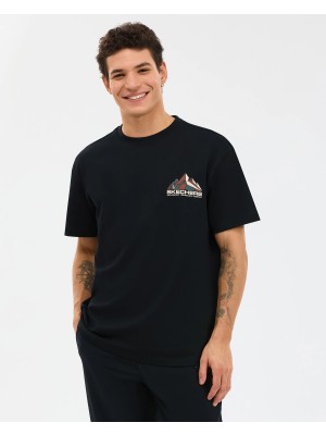 Skechers M Graphic Tee T-Shirt Erkek Siyah Tshirt S2610059-3817