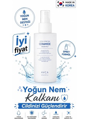 Avca Tüm Gün Nemlendirici Seramid Krem Yüz Bakım Misti - Ultra Hydrating Ceramide Cream Mist 150 ml