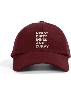 PataCute Nerdy Dirty Bordo Soft Baseball Şapka