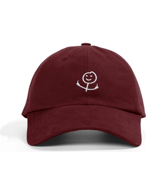 PataCute Çok Da Umrumda Bordo Soft Baseball Şapka