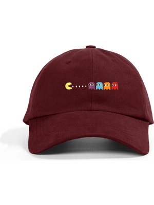 PataCute Pacman Bordo Soft Baseball Şapka
