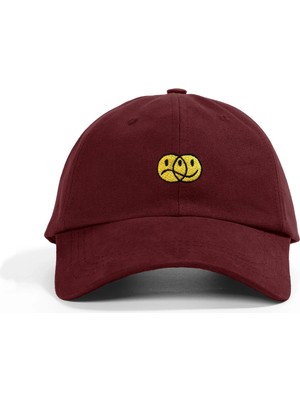 PataCute Bipolar Smile Bordo Soft Baseball Şapka