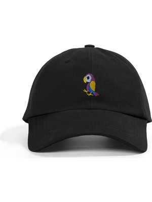 PataCute Sevimli Papağan Siyah Soft Baseball Şapka