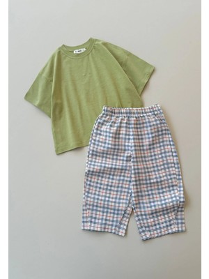 Cigit Oversize T-Shirt Takım 2-10 Yaş Lime