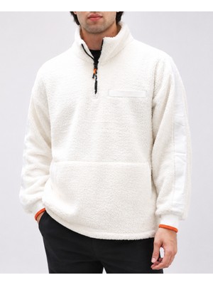 Togy&Burk Peluş Cepli Ekru Sweat Mont