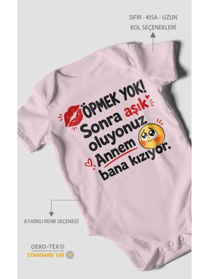 Morivo Kids Anneye Özel Kısa Kollu Bebek Body %100 Pamuk