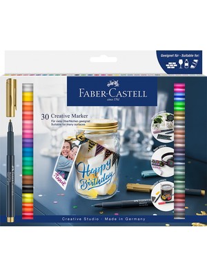 Faber-Castell Creative Markör Set 30'lu,geniş Yüzey Kullanımı,1.5mm Uç Kalınlığı