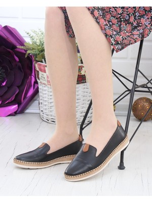 Nesil Shoes Syg P01 Siyah Hakiki Deri Kadın Ayakkabı