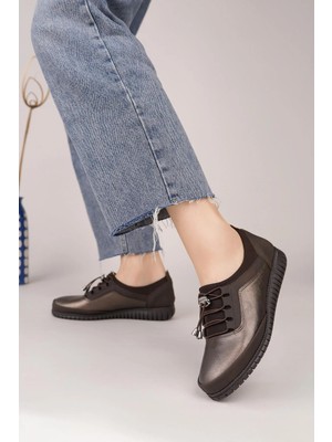 Nesil Shoes Sdf 702-1 Bakır Lastik Bağcıklı Kadın Ayakkabı