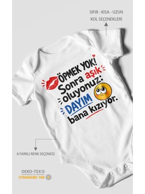 Morivo Kids Dayıya Özel Kısa Kollu Bebek Body %100 Pamuk