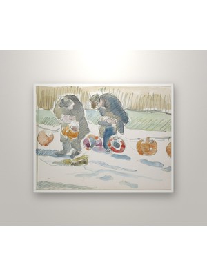 Reijer Stolk - Twee Mannen Op Een Straat (1916) Soyut Sanat Posteri Poster 21X30 cm