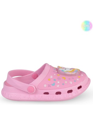 Civil Girls Patch Işıklı 30-33 Numara Terlik - Pembe