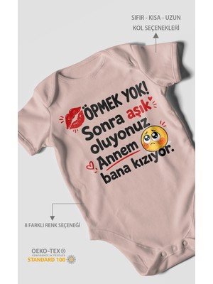 Morivo Kids Anneye Özel Kısa Kollu Bebek Body %100 Pamuk